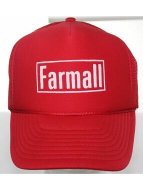 Vintage Farmall Tractors Trucker Hat Farming Agriculture Snapback Cap Nissun Red